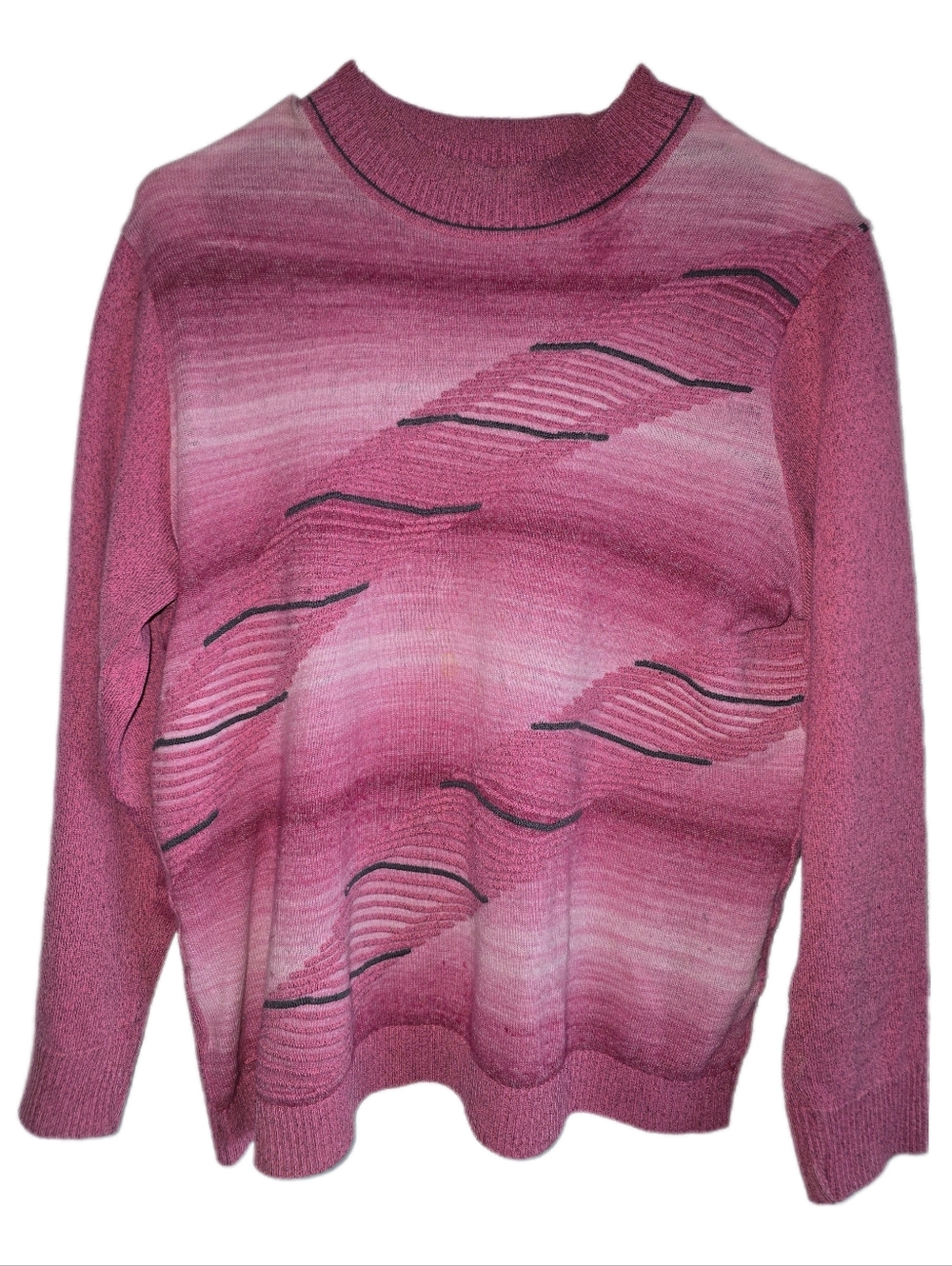 Pink Gradient Wool Cozy Crewneck Sweater